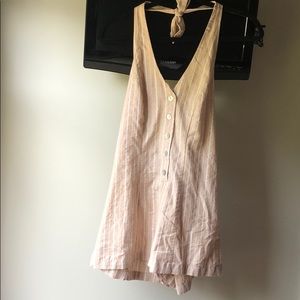 striped button up romper